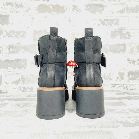 NEW Blondo Giovanni Waterproof Black Nubuck Leather Chunky Ankle Boots E416 - Picture 5 of 12